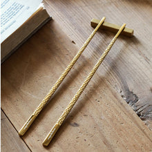 Load image into Gallery viewer, Silver &amp; Gold Luxury Stainless Steel Chopsticks | Korean Metal Hammered - 1 Pair