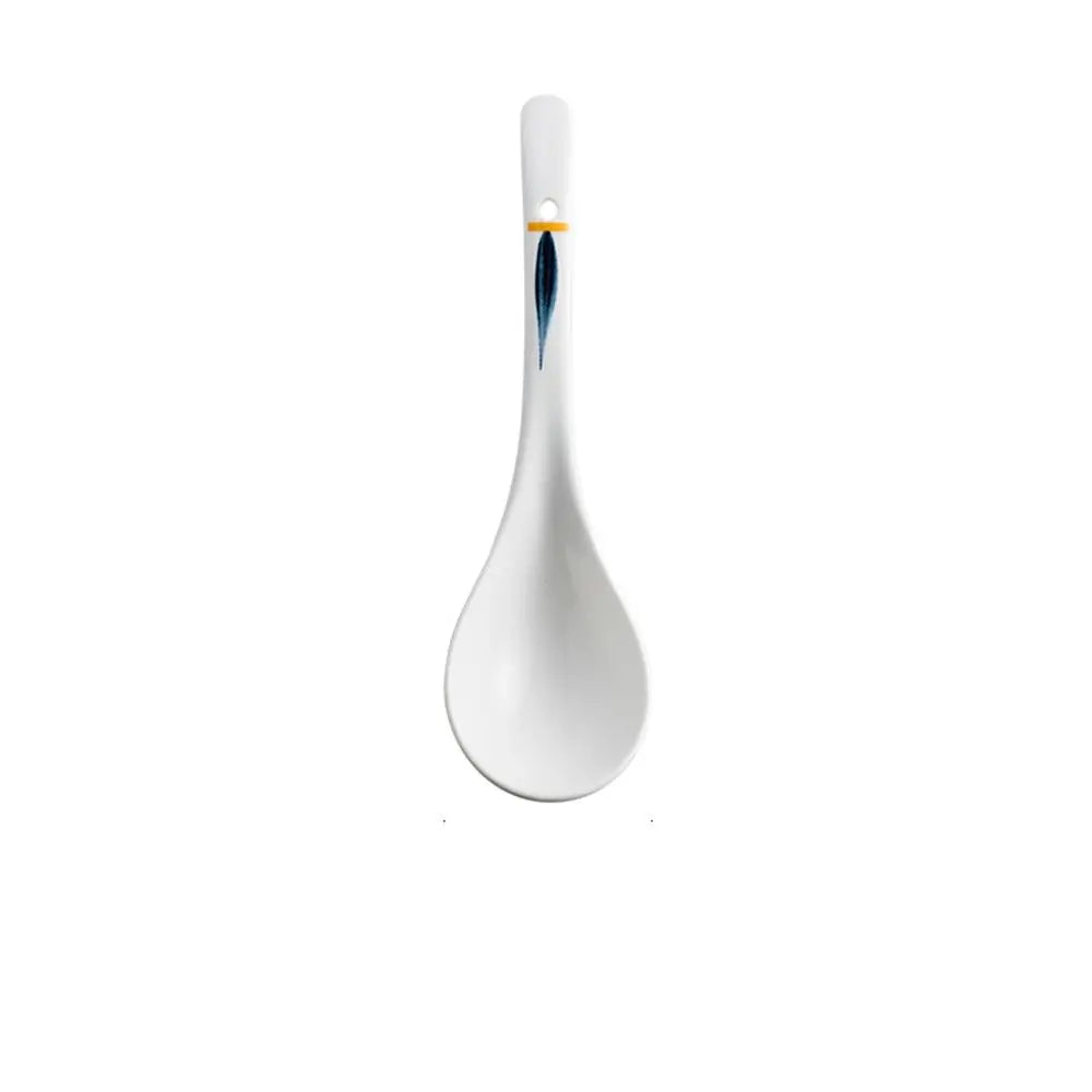 White Ceramic Ramen Spoons | Asian Soup Spoon Ladle Tableware - 1 Pc