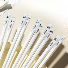 Load image into Gallery viewer, Cute Panda Chinese Chopsticks | White Metal Animal - 5 Pair Set