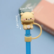 Load image into Gallery viewer, Cute Animal Straw Toppers | Silicone Cup Covers - 1 Pc