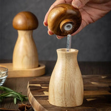 Load image into Gallery viewer, Cute Wooden Mushroom Pepper Grinder Mills Shakers with Tray - 3 Pc Set