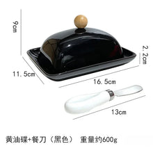 Load image into Gallery viewer, Cute Unique Ceramic Butter Dish with Lid and Butter Knife - 1 Set