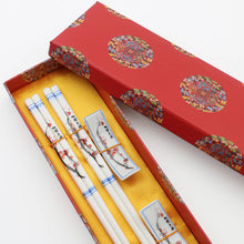 Load image into Gallery viewer, Bright Painted Ceramic Luxury Chinese Chopsticks with Gift Box - 1 Set