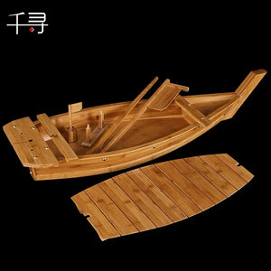 Bamboo Sushi Boat | Japanese Sashimi Platter Tray Display - 1 Set