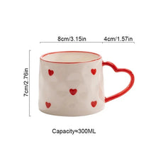 Load image into Gallery viewer, Painted Heart Handle Cute Mugs | Ceramic Coffee Cups - 1 Pc