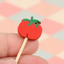 Load image into Gallery viewer, Red Tomato Fancy Toothpicks | Farm Harvest Decorative Sticks - 100Pcs