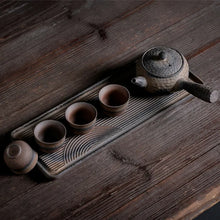 Load image into Gallery viewer, Side-Handle Japanese Tea Set | Rustic Ceramic Teapot &amp; 4 Cups