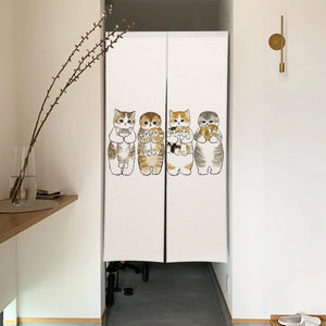 Cute Cat Noren Curtain | Japanese Doorway Curtain Cartoon Kitty - 1 PC