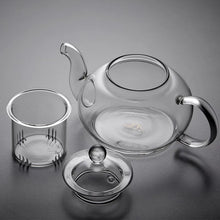 Load image into Gallery viewer, Clear Glass Teapot with Infuser on Stove | High Borosilicate Kettle