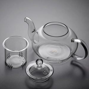 Clear Glass Teapot with Infuser on Stove | High Borosilicate Kettle