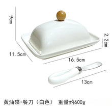 Load image into Gallery viewer, Cute Unique Ceramic Butter Dish with Lid and Butter Knife - 1 Set