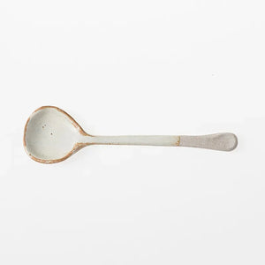 Rustic Japanese Ceramic Asian Soup Spoon | Long Handle - 1 Pc