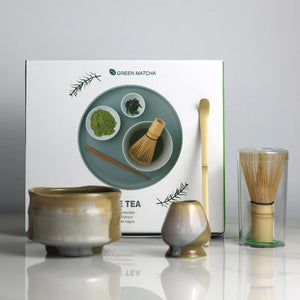 Vintage Matcha Set | Ceramic Spout Bowl Whisk Bamboo Chasen Tea Ceremony