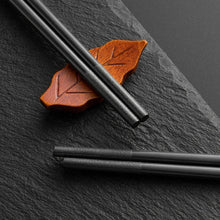 Load image into Gallery viewer, Striped Black Alloy Chopsticks Set | Gold Chinese Tableware - 10/20/30 Pairs