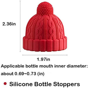 Winter Hat Wine Bottle Stoppers | Christmas Beanie Silicone Decorative Cap - 1 Pc