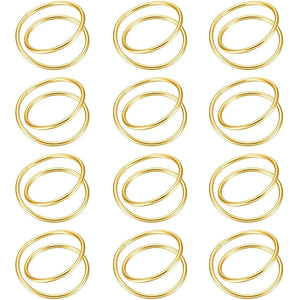 Exquisite Gold Napkin Rings | Metal Bands for Wedding Party Dinner