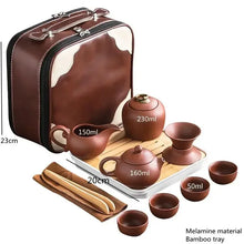 Load image into Gallery viewer, Portable Purple Clay Chinese Tea Set | Teapot  Gaiwan Travel Pot Cups - 11 Pc