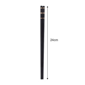 Black Metal with Gold Accent Non-Slip Luxury Chopsticks - 10 Pair Set