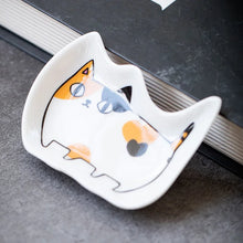 Load image into Gallery viewer, Illustrated Cat Sauce Dish | Cute Ceramic Japanese Sushi Dipping Bowl - 1 Pc