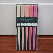 Load image into Gallery viewer, Blue Japanese Multicolor Chopsticks Set | Luxury Alloy - 5 Pairs