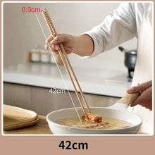 Load image into Gallery viewer, Extra Long Wooden Chopsticks | Beech Wood Chinese Anti-slip Cooking Utensils - 1 Pc