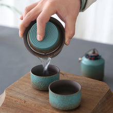 Load image into Gallery viewer, Spring Blue Chinese Tea Set with Giftbox | Modern Pottery Cups - 8 Pc