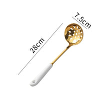 Load image into Gallery viewer, White Ceramic Kitchen Spoon Rests | Gold Accent Spatula Holder for Stove - 1 Pc