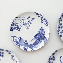 Load image into Gallery viewer, Koi Blue and White Plates | Chinese Ceramic Auspicious Animal Dinner Plate - 1 Pc