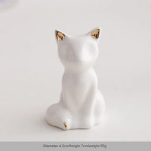 Load image into Gallery viewer, Cute White Cat Ring Holder | Ceramic Jewelry Rack - 1 Pc