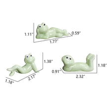 Load image into Gallery viewer, Laying Frog Ceramic Chopstick Holders | Funny Cutlery Stand Rest - 3 Pc Set
