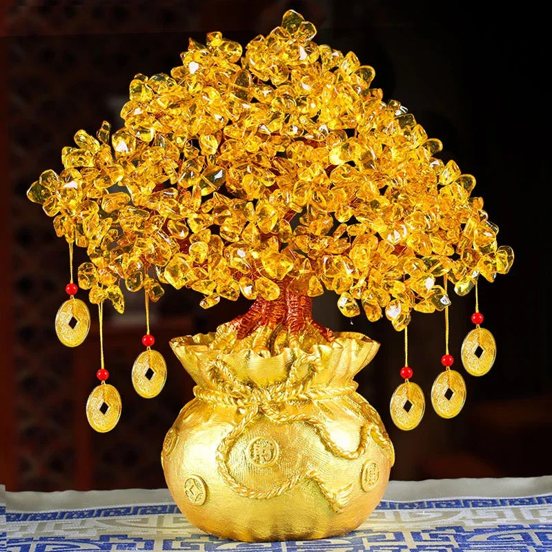 lucky money tree chinese Small Lucky Money Tree Gold Figurine