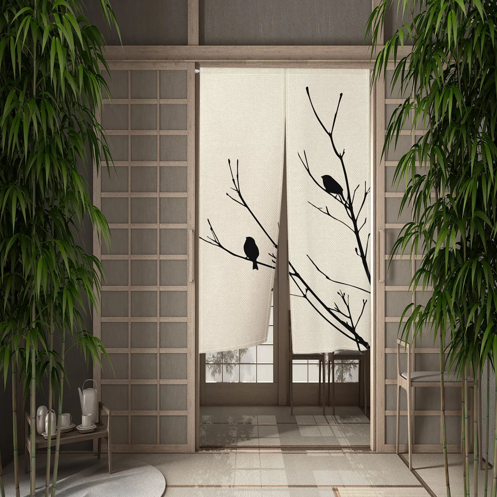 Ofat Home Japanse Noren deuropening gordijn Chinese orchidee en vogel tapijt verduisterende deurgordijnen muur decor paneel, beige, 85 cm x 150 cm Ofat Home Japanse Noren deuropening gordijn Chinese orchidee en vogel tapijt verduisterende deurgordijnen muur decor paneel, beige, 85 cm x 150 cm