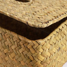 Load image into Gallery viewer, Bamboo Rattan Tissue Box Cover | Brown Paper Holder Dispenser - 1 Pc