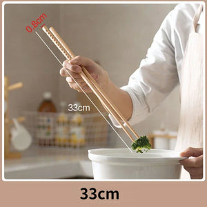 Extra Long Wooden Chopsticks | Beech Wood Chinese Anti-slip Cooking Utensils - 1 Pc