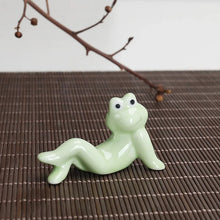 Load image into Gallery viewer, Laying Frog Ceramic Chopstick Holders | Funny Cutlery Stand Rest - 3 Pc Set