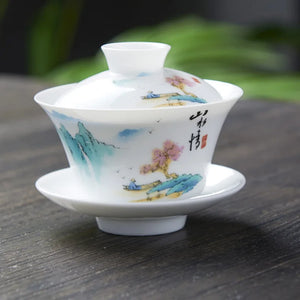 Bone China Gaiwan | White Porcelain Teapot Cup Set - 1 Pc