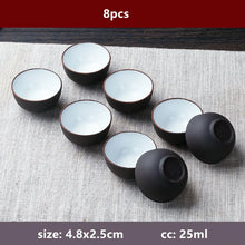Load image into Gallery viewer, Authentic Yixing Purple Clay Tea Cup for Chinese Gong Fu Tea - 8 Pc Set