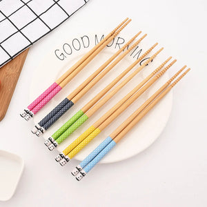 bamboo chopsticks - reusable wood chopstick in set of 5 pairs 