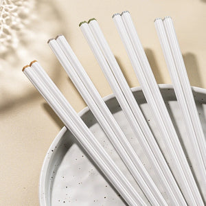 White Chopsticks Crystal Inspired | Luxury Chinese Tableware - 5 Pair Set