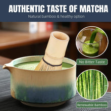 Load image into Gallery viewer, Blue Rustic Japanese Matcha Set with Ceramic Bowl | Bamboo Tea Whisk - 4 Pc