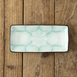 Blue & Green Rectangular Sushi Plates | Japanese Ceramic Platters - 1 Pc