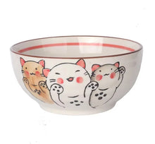 Load image into Gallery viewer, Vintage Painted Ramen Bowls | Japanese Fish Cat Noodle Donburi Rice Bowl - 1 Pc