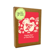 Load image into Gallery viewer, Horse Lunar New Year Greeting Cards | 8 Assorted + Envelopes Boxed Set