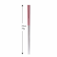 Load image into Gallery viewer, Silver and White Pink Black Stainless Steel Reusable Metal Chinese Contemporary Chopsticks| 1 Pair