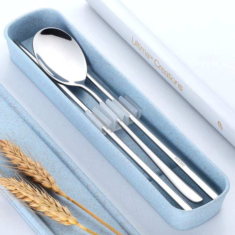 Korean Chopsticks and Spoon Set with Case