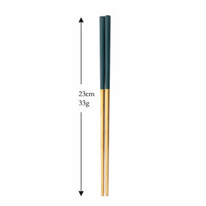 Gold and Red Green Pink Black Stainless Steel Reusable Metal Contemporary Chinese Chopsticks | 1 Pair
