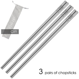 Titanium Chopsticks Set Tableware | Long Chopsticks for Camping Bushcraft Hiking Dinnerware Picnic Utensils