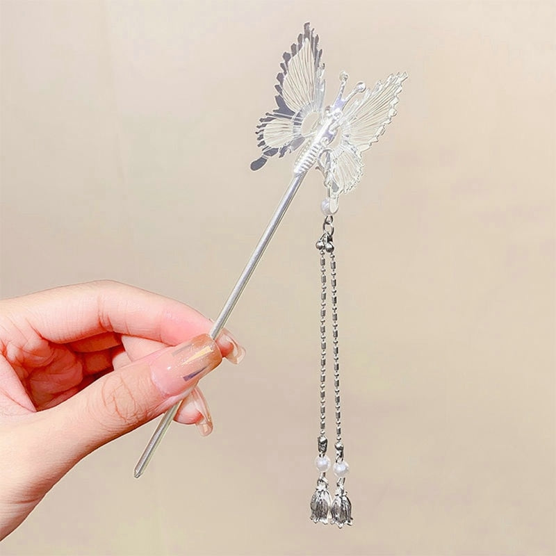 Butterfly Vintage Chinese Style Hairpins Hair Chopsticks Women's Metal Accessory 1 pc