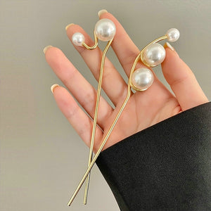 Pearl Vintage Chinese Style Hairpins Hair Chopsticks Women's Metal Accessory | 1 pc