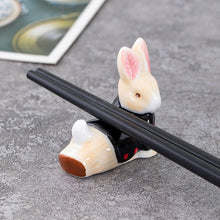 Load image into Gallery viewer, Cute Animal Rabbit Ceramic Crafts Chopstick Rest Chopstick Holder Small Ornaments Holder Dining Table Tableware Home Decor | 1 PC